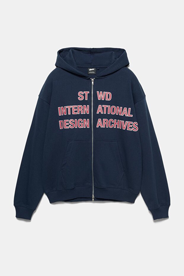 Fermuarlı kapüşonlu STWD sweatshirt - 6