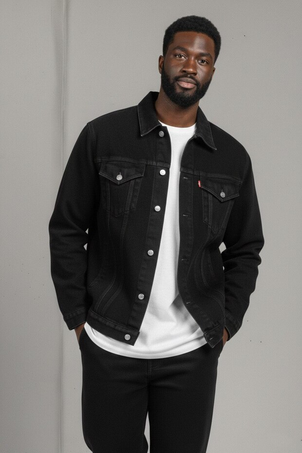 Men's Regular Fit Relaxed Fit Double Pocket Denim Jeans Jacket