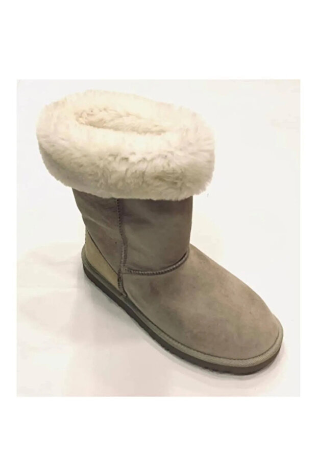 Furry Genuine Lambskin Boots Beige 38