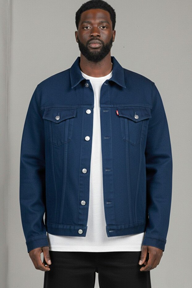 Men's Regular Fit Relaxed Fit Double Pocket Denim Jeans Jacket