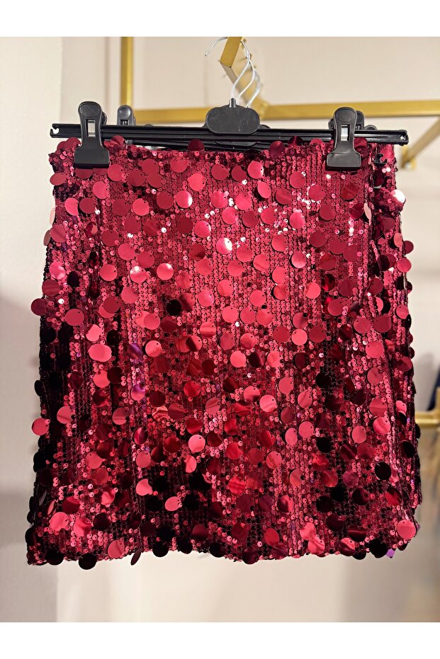 Pullu Payetli Etek - 2