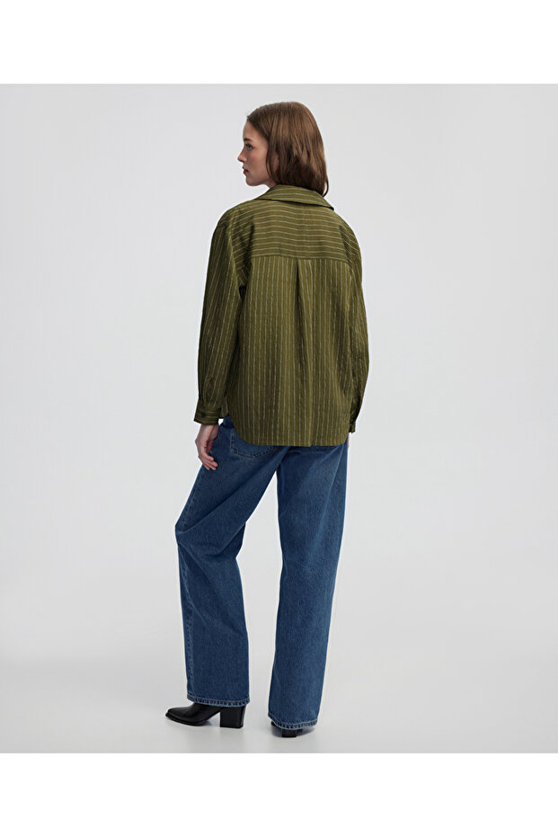 Çizgi desen bluz - 4