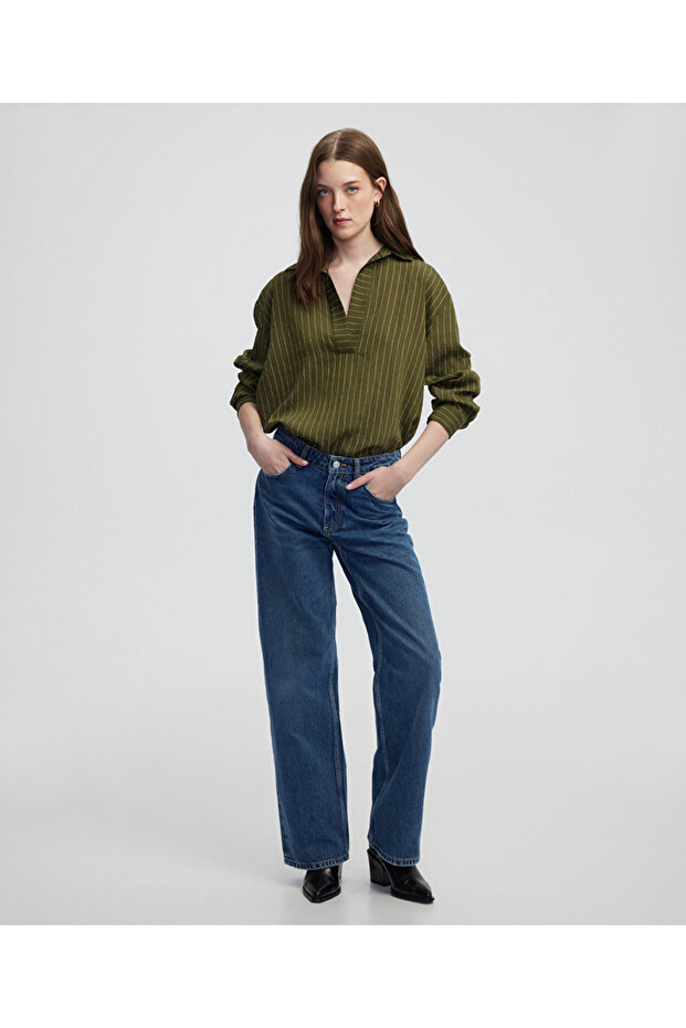 Çizgi desen bluz - 3