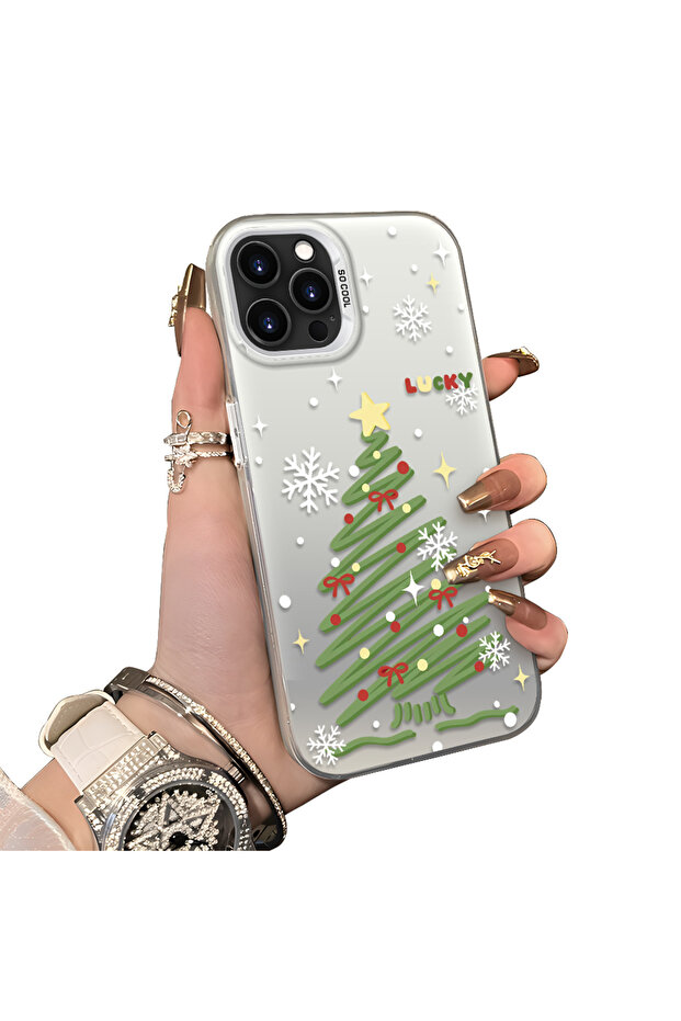 حافظة سيليكون مضادة للسقوط بنمط شجرة عيد الميلاد متوافقة مع هاتف iPhone 16 Pro - 4