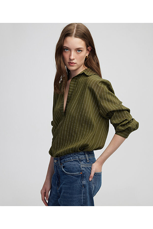 Çizgi desen bluz - 2