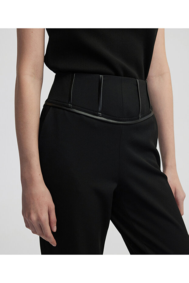 Kontrast biyeli pantolon - 3