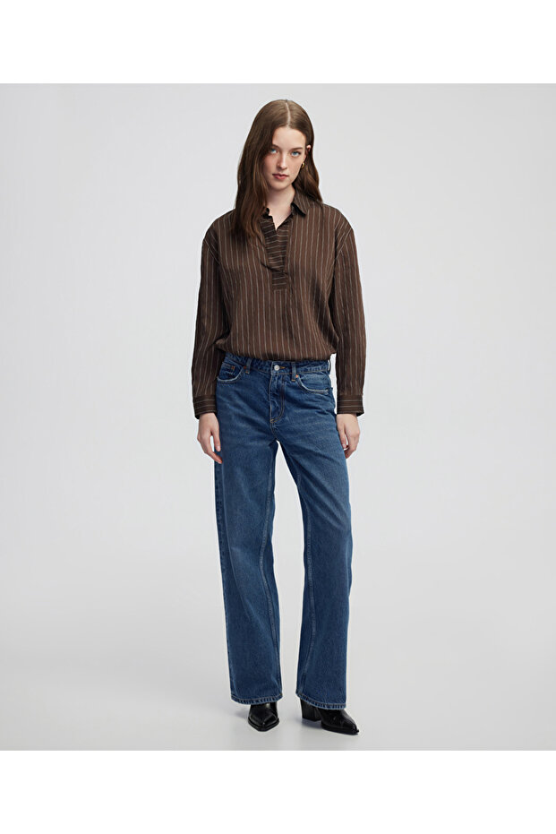 Çizgi desen bluz - 3