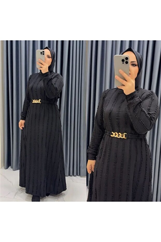 BOYDAN ŞIK TESETTÜR ELBİSE - 1
