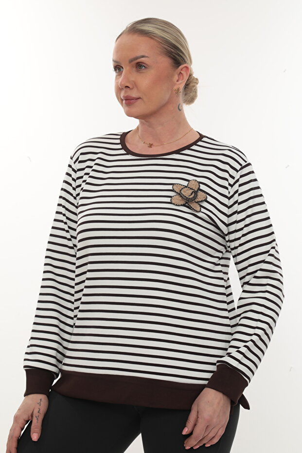 Plus Size.Striped Modal - 2