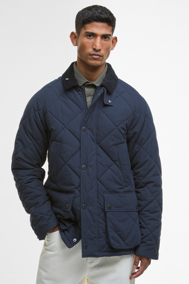 Modern Bedale Kapitone Ceket NY71 Navy