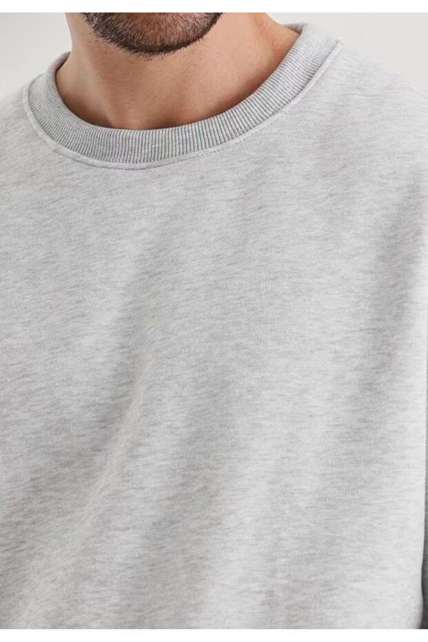 سترة رياضية رجالية بياقة دائرية وتصميم بسيط - 3