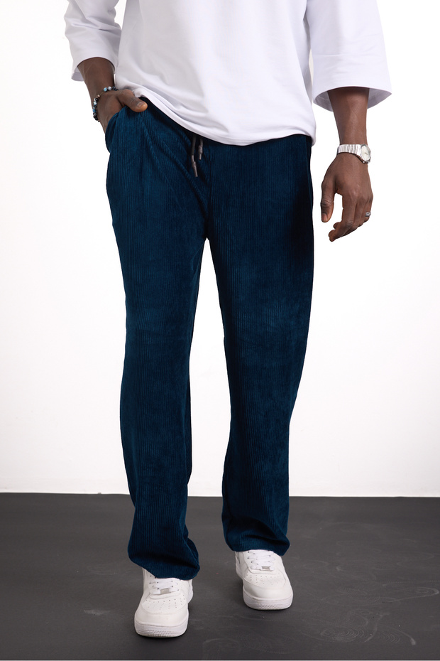 Unisex Soft Textured Casual Stylish Velvet Baggy Pants