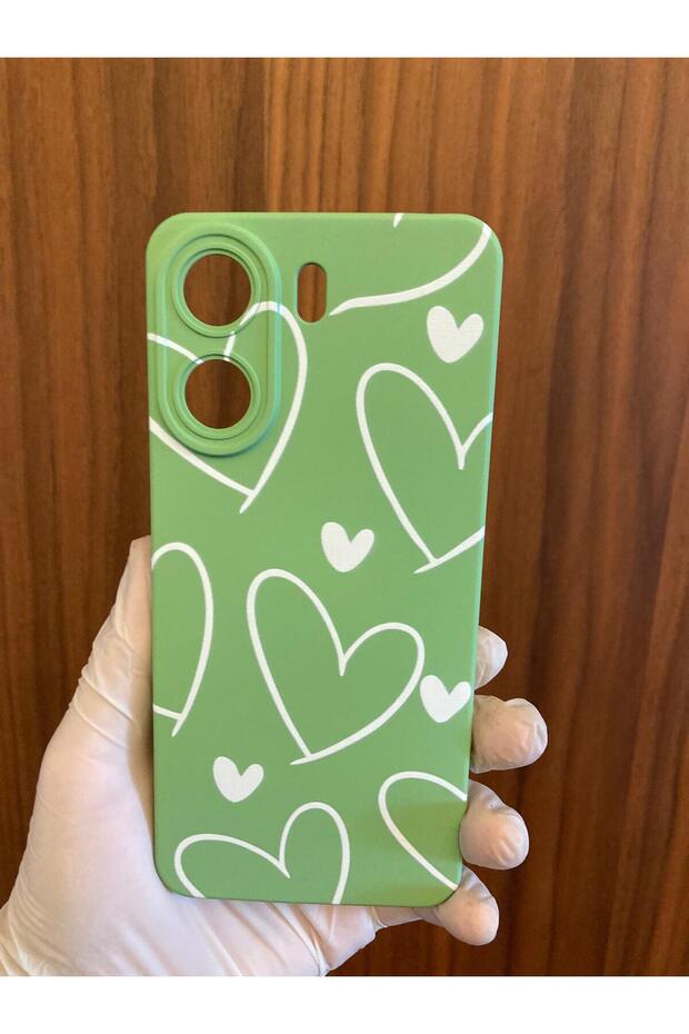 Redmi 13C Heart Printed Velvet Inside Silicone Phone Case