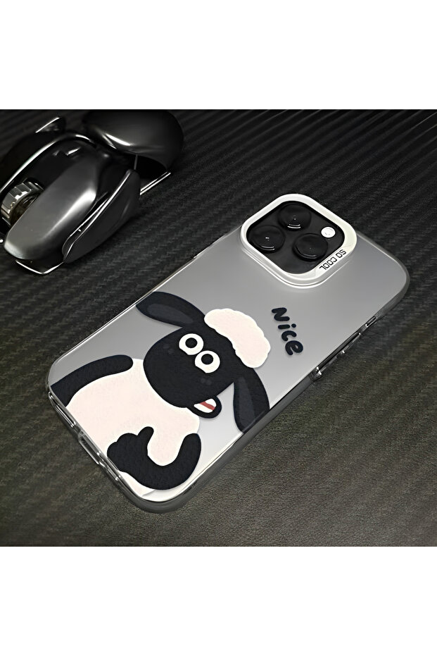 حافظة من السيليكون المتوافقة مع هاتف iPhone 12 Pro ذات حافة صلبة ومضادة للسقوط بنمط الخروف - 6