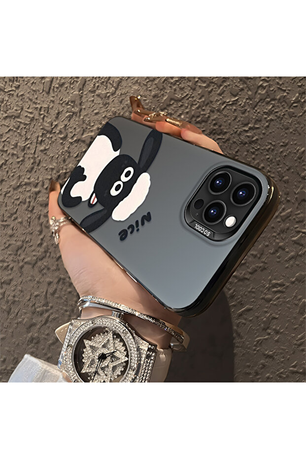 حافظة من السيليكون المتوافقة مع هاتف iPhone 15 Pro ذات حافة صلبة ومضادة للسقوط بنمط الخروف - 5