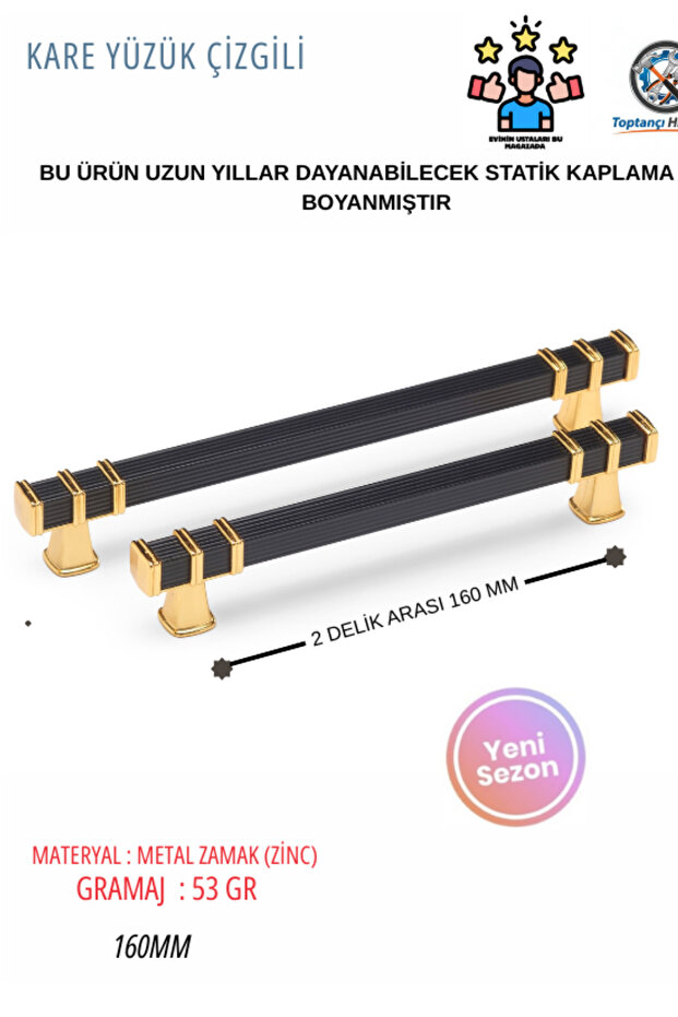Metal Furniture Handle U Cabinet Handle U 160 mm with Ring Black a Gold