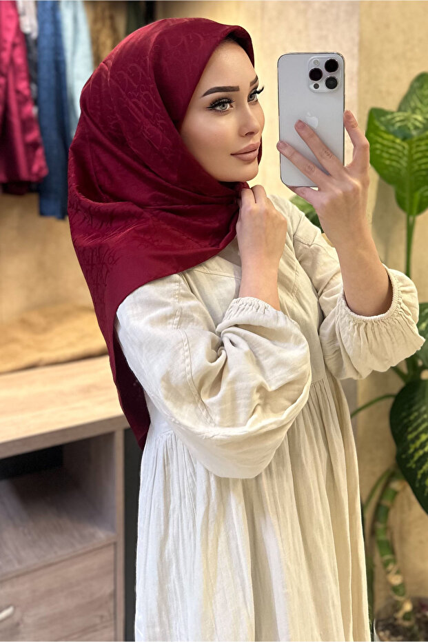 D Desen İpeksi Jakar Eşarp - 2