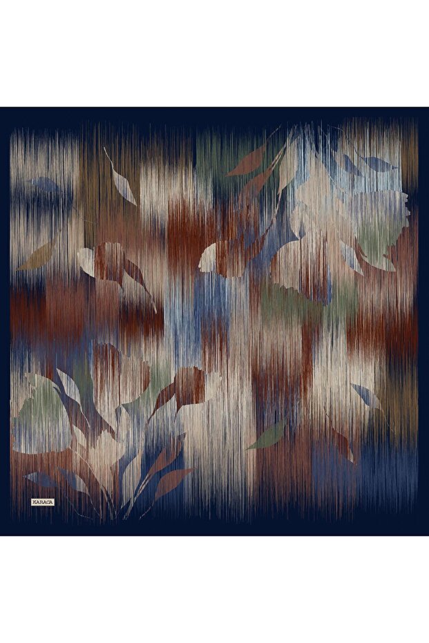 Шарф з візерунком - синій - 4