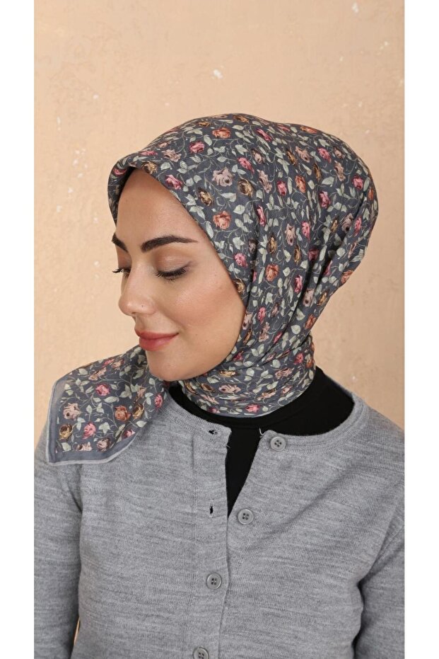 Soft Pamuk Eşarp Gri-4 - 2