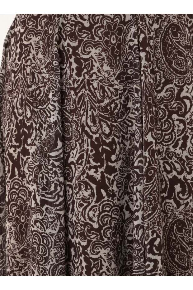 تنورة شيفون منقوشة - بنقشة بنية - - 7