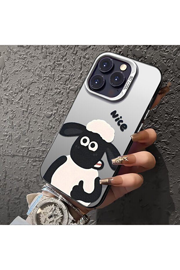 حافظة من السيليكون المتوافقة مع هاتف iPhone 16e ذات حافة صلبة ومضادة للسقوط بنمط الخروف - 6