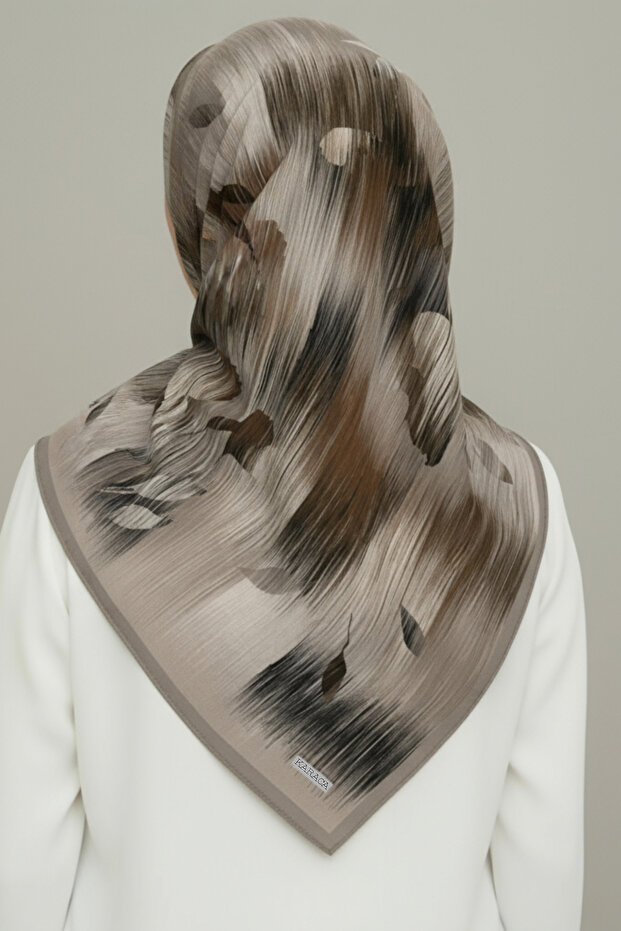 وشاح من الرايون منقوش - كريمي - 2