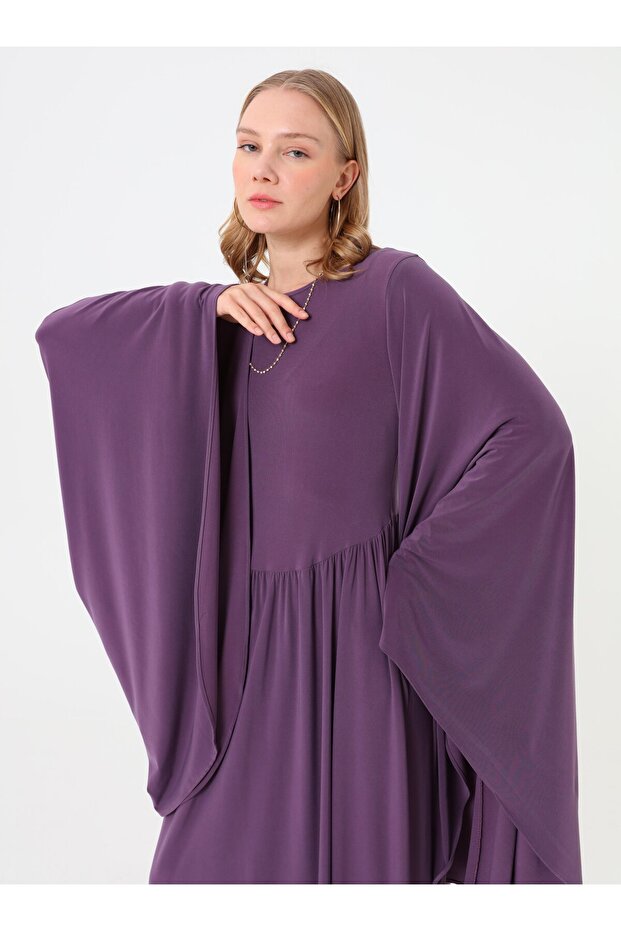 Rochie Hijab cu mâneci detaliate - Raspberry - - 3