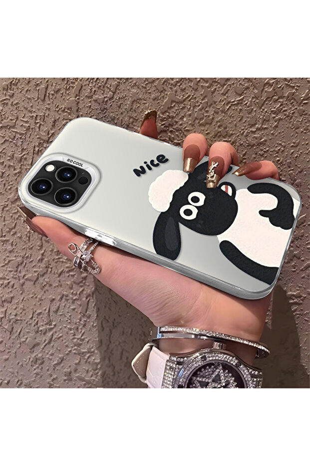 حافظة لهاتف iPhone 16 Pro Max مصنوعة من السيليكون الصلب ومضادة للسقوط بنمط الخروف - 2