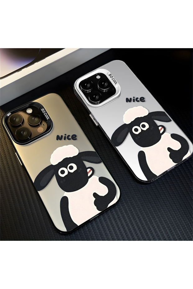 حافظة من السيليكون المتوافقة مع هاتف iPhone 16e ذات حافة صلبة ومضادة للسقوط بنمط الخروف - 8