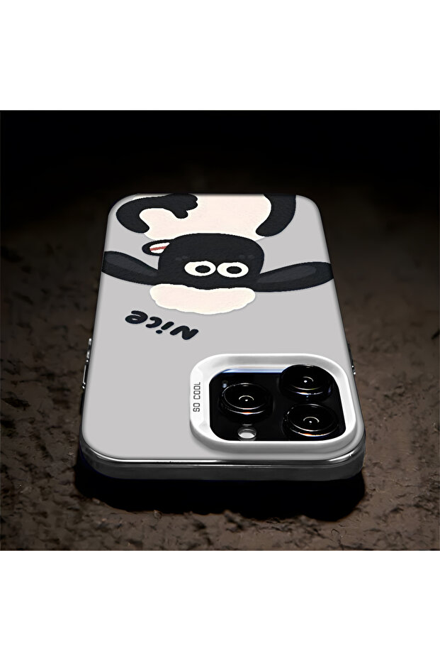 حافظة من السيليكون المتوافقة مع هاتف iPhone 16e ذات حافة صلبة ومضادة للسقوط بنمط الخروف - 7