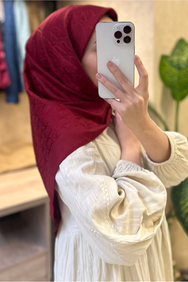 D Desen İpeksi Jakar Eşarp - 1