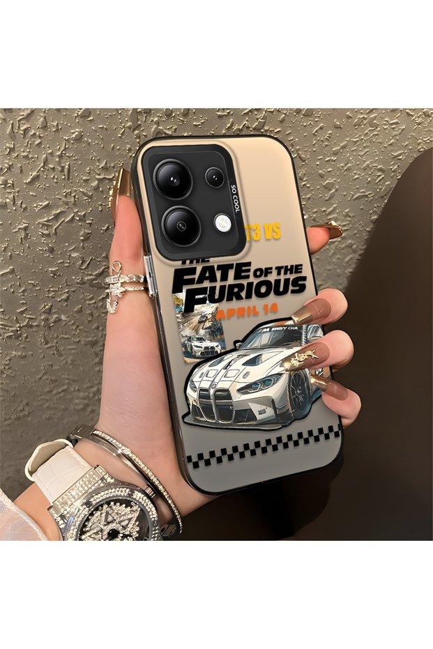 Xiaomi Redmi Note 13 Compatible Silicone Edge Hard Back Anti-Fall Sports Car Pattern Case