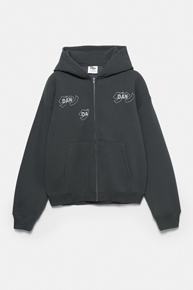 Dan Da Dan fermuarlı kapüşonlu sweatshirt - 6
