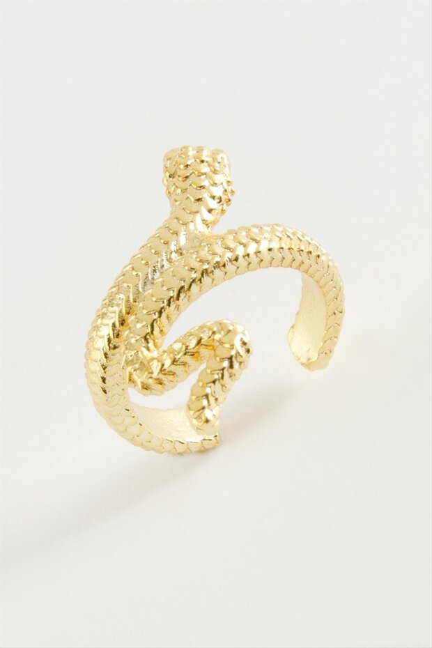 خاتم معدني على شكل ثعبان - 1