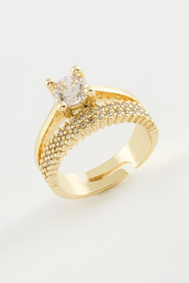 Single Zircon Stone Ring - 1