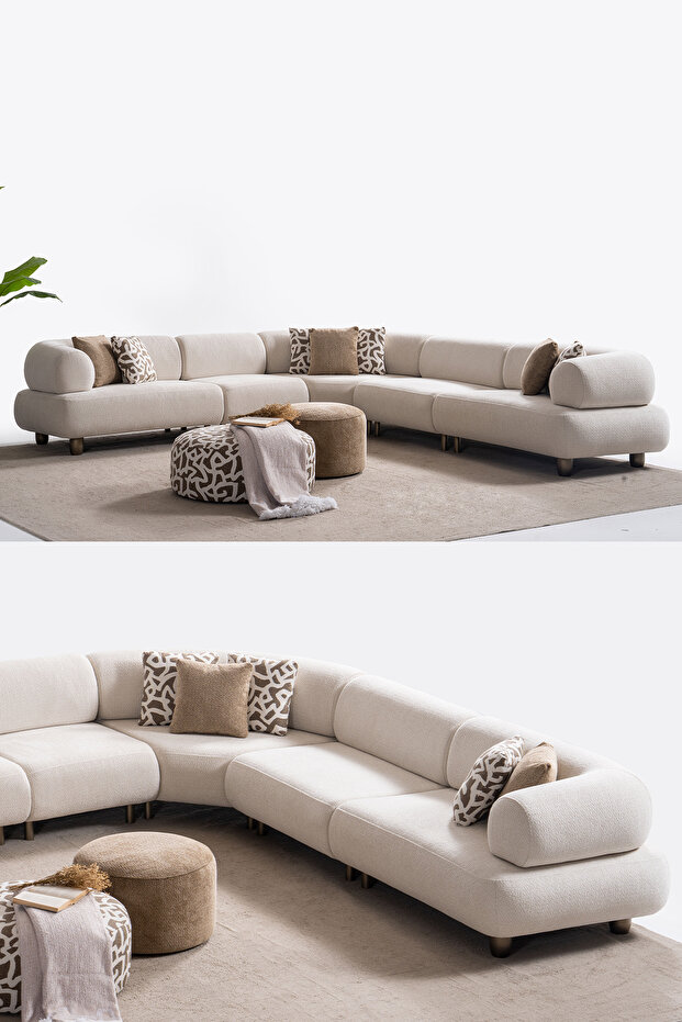 Solo Medium Puflu Modüler Köşe Koltuk Takımı - 2