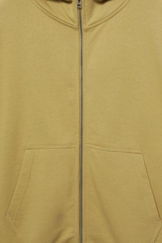 Fermuarlı kapüşonlu boxy sweatshirt - 7