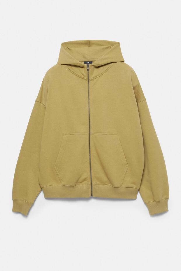 Fermuarlı kapüşonlu boxy sweatshirt - 6