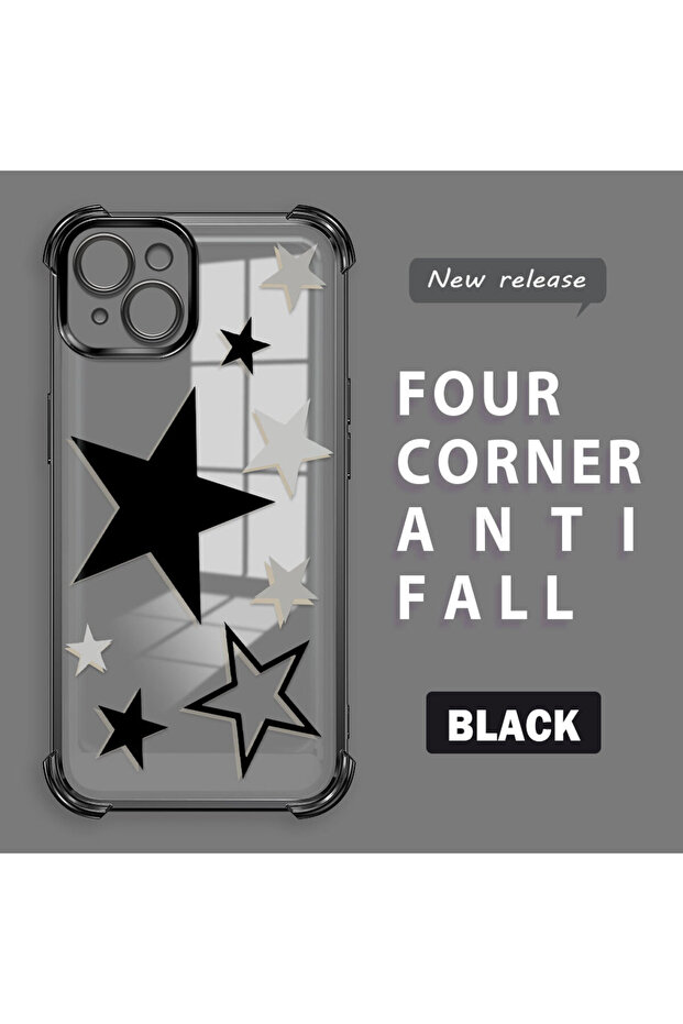 iPhone 14 Plus Compatible Transparent Silicone Coating Case Four Corners Thickened Anti Fall