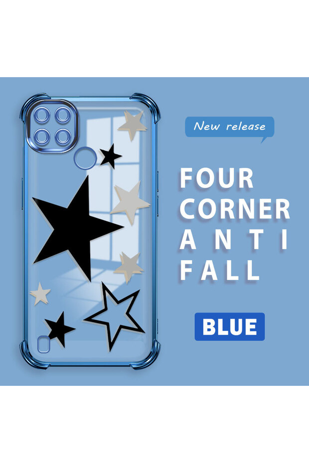 Realme C25Y/C21Y Compatible Transparent Silicone Coating Case Four Corners Thickened Anti Fall