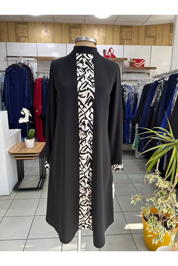 Dar Kalıp Desenli Tunik - 2