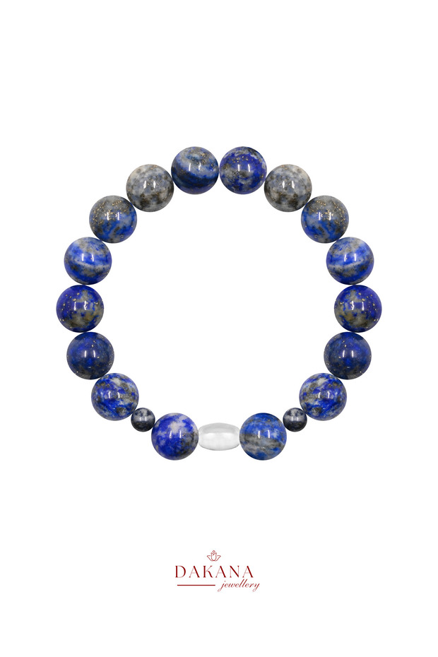 Certified Lapis Lazuli Stone Libra Zodiac Sign Men's Natural Stone Bracelet