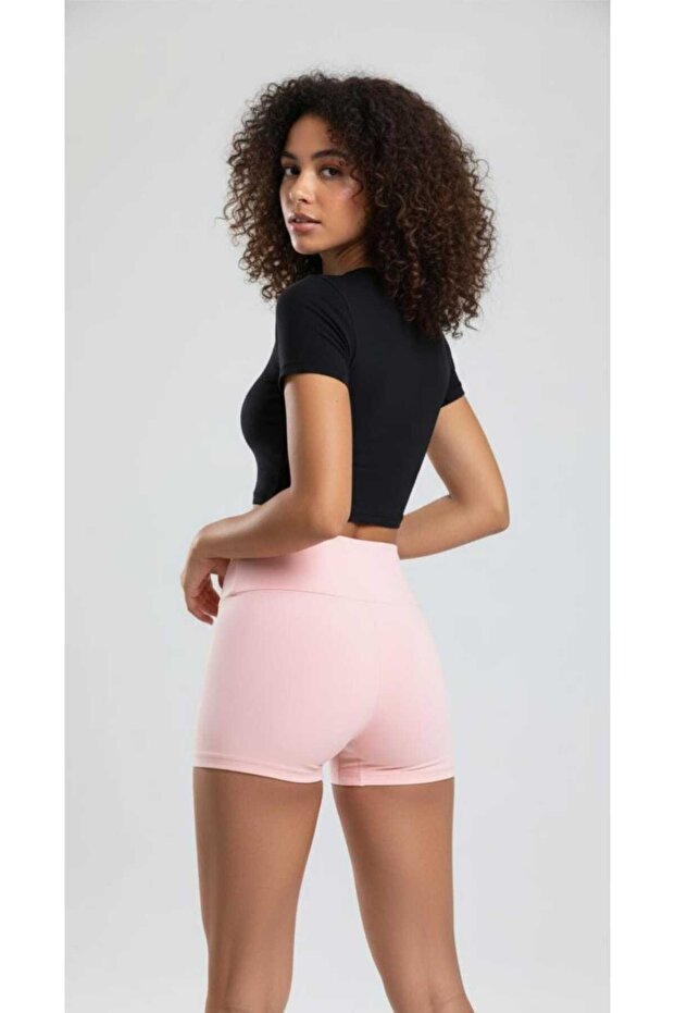 Yüksek Bel Şort Tayt - 1