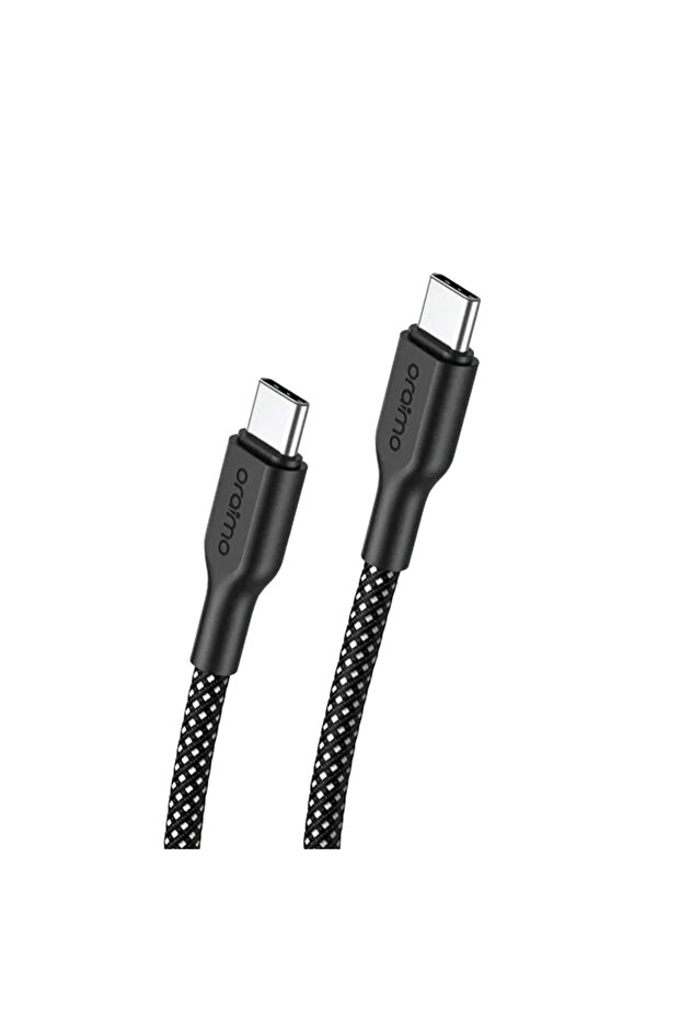 كابل شحن متين للغاية مضفر من نوع USB-C إلى USB-C بطول 1 متر وقدرة 60 واط - أسود