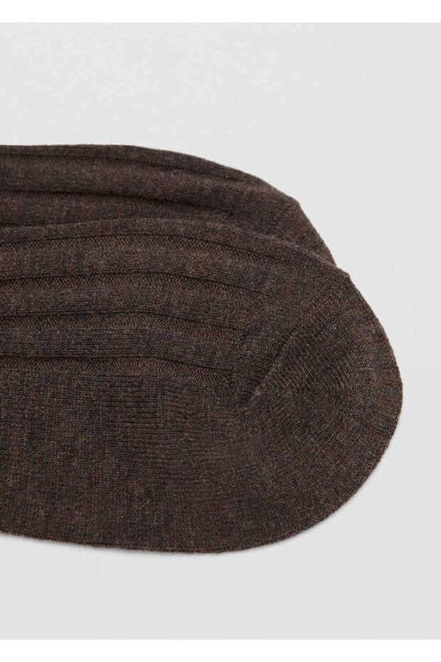 Yün karışımlı fitilli çoraplar - 1