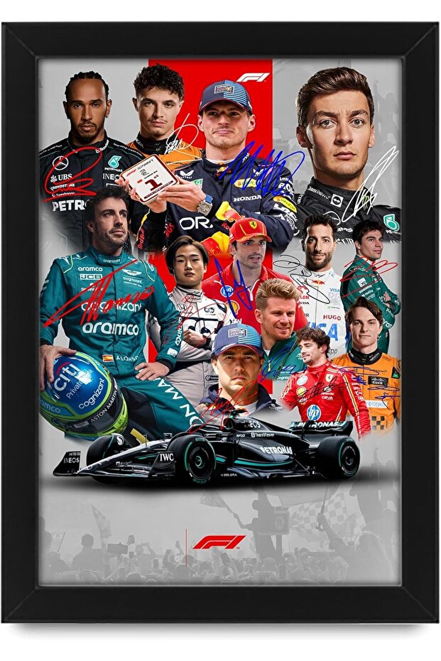 Racing Signed A4 Printed Photo Display Gift for F1 Formula 1 Fans Framed