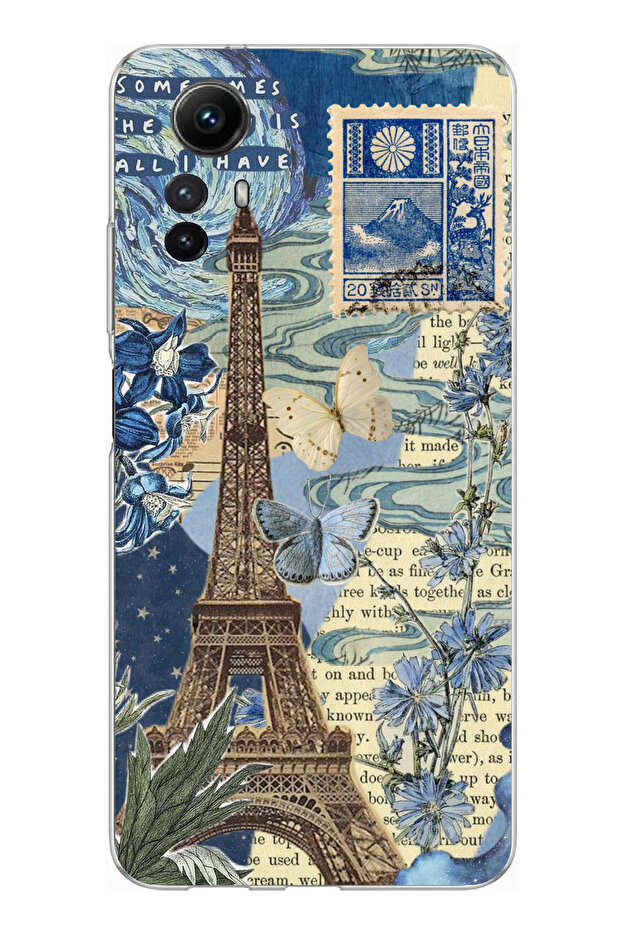 حافظة سيليكون متوافقة مع هاتف Redmi Note 12S من باريس وبرج إيفل مطبوع - 1