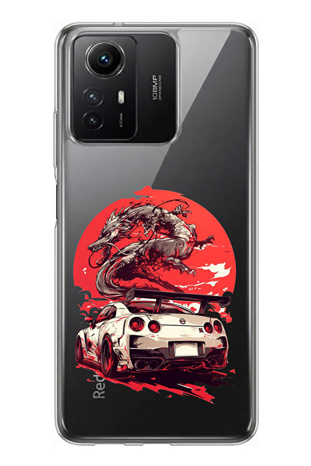 حافظة سيليكون متوافقة مع هاتف Redmi Note 12S بتصميم GTR Dragon مطبوع - 1