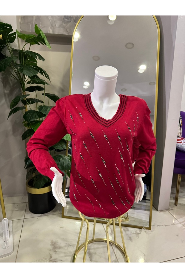 Taşlı triko kazak - 4