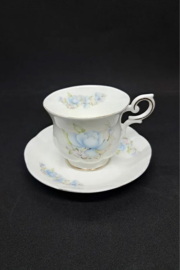 Blue Satsuma Fine Bone China Antique Porcelain Teacup 2 Pieces 150 ml